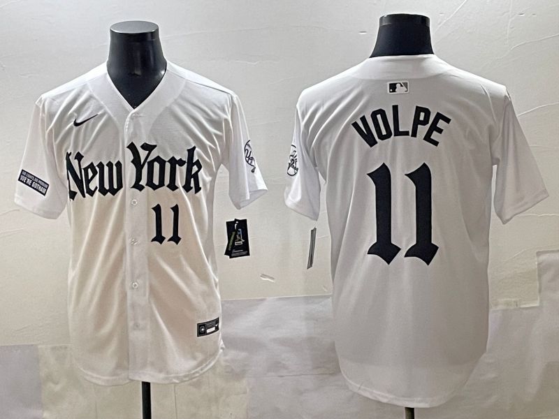 Men 2025 New York Yankees #11 Volpe White Five generations Joint Name Nike MLB Jersey style 37->new york yankees->MLB Jersey